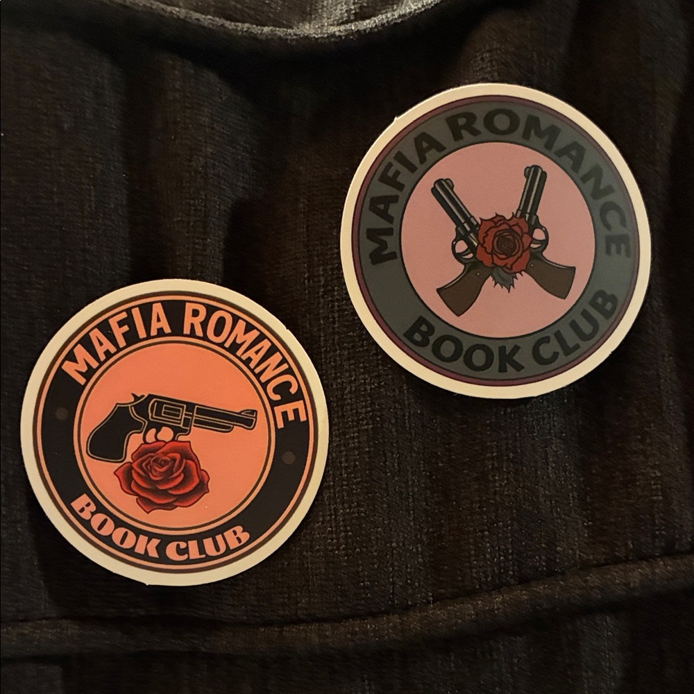 Mafia Romance Book Club Round Sticker Pack — Pink & Peach